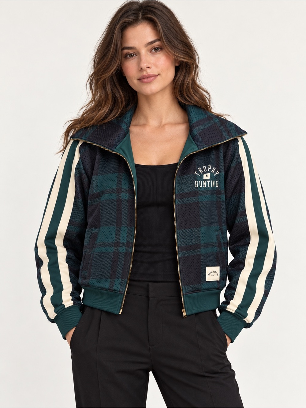 Women’s Teal & Navy Plaid Jacket